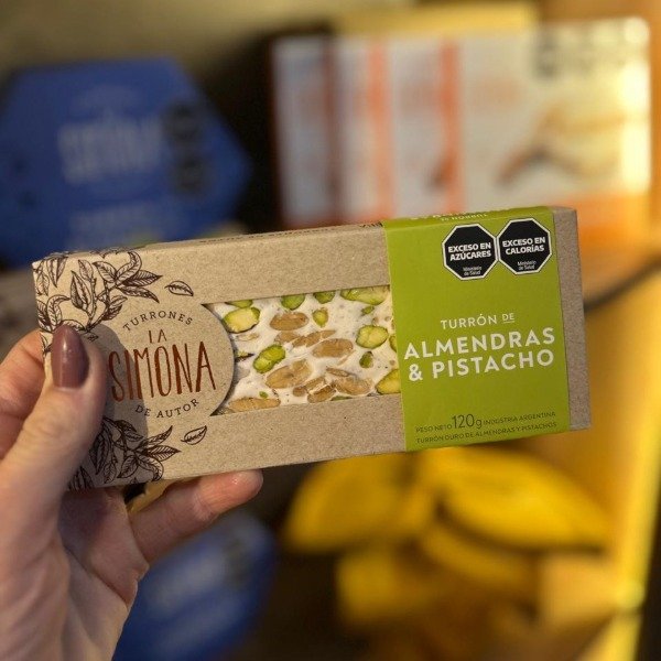 Turrón de Almendras y Pistacho marca ''La simona''