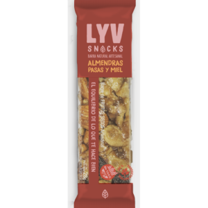 Barrita marca ''LYV'' almendras, pasas y miel