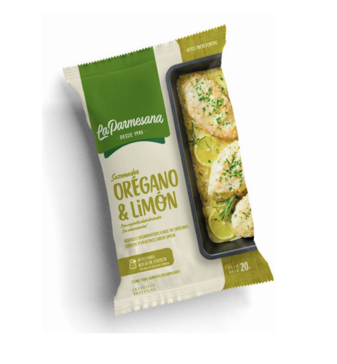 Sazonador marca ''La parmesana'' orégano y limón