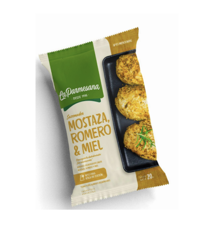 Sazonador marca ''La parmesana'' mostaza , romero y miel